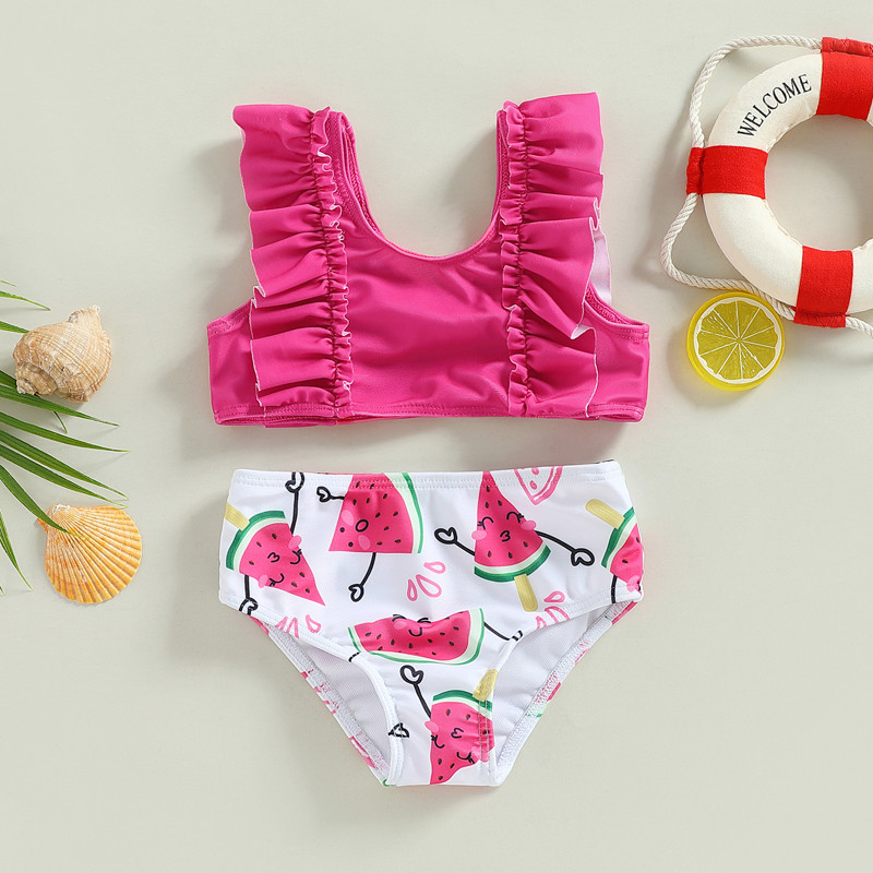Gyermek fürdőruha kétrészes görögdinnye ananász fürdőruha lányoknak 2023 bikini szett gyerek fürdőruha