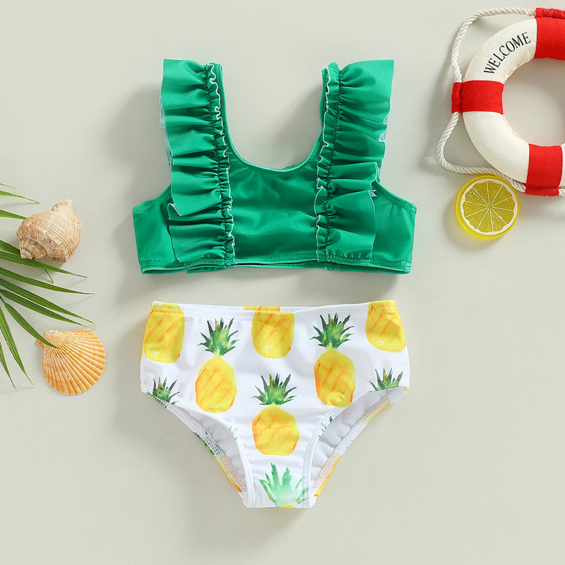 Gyermek fürdőruha kétrészes görögdinnye ananász fürdőruha lányoknak 2023 bikini szett gyerek fürdőruha