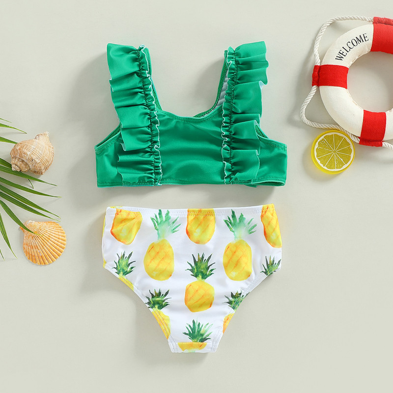 Gyermek fürdőruha kétrészes görögdinnye ananász fürdőruha lányoknak 2023 bikini szett gyerek fürdőruha
