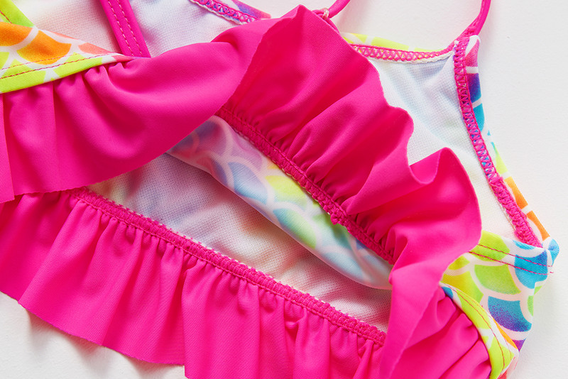 2~12Y kisgyermek baba lány fürdőruha Fodor stílusú lány fürdőruha Kiváló minőségű gyerek bikini szett Úszóruha kislányoknak