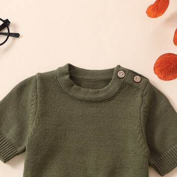 0-18 εκατ. Πλεκτά ρούχα για αγόρια για μωρά, μπλούζες πουλόβερ + σορτς Παιδικό κοντομάνικο κοστούμι πουλόβερ Βρεφικά ρούχα