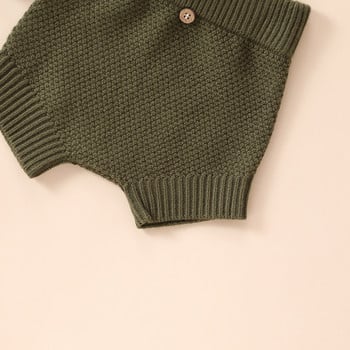 0-18M Бебе момичета момчета плетени дрехи комплект пуловер горнища + къси панталонки детски костюм с къс ръкав пуловер бебешки дрехи тоалети