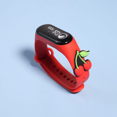 Divat Gyermek Elektronikus karóra Világító LED Gyümölcs Sport Karkötő Lány Fiú Órák Elektronikus Szilikon Karóra Gyerekeknek