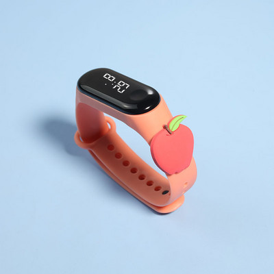 Divat Gyermek Elektronikus karóra Világító LED Gyümölcs Sport Karkötő Lány Fiú Órák Elektronikus Szilikon Karóra Gyerekeknek
