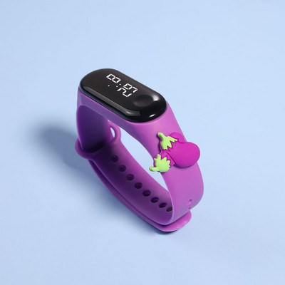 Divat Gyermek Elektronikus karóra Világító LED Gyümölcs Sport Karkötő Lány Fiú Órák Elektronikus Szilikon Karóra Gyerekeknek