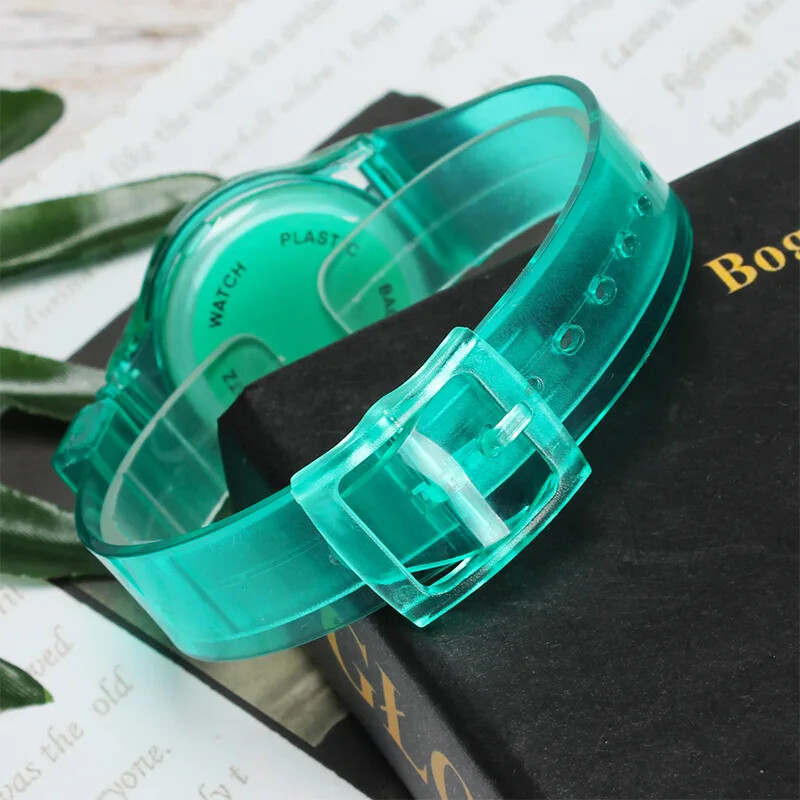 Gyerekóra Gyerek Kvarc karóra Karóra Zselé lányoknak és fiúknak Sport Baba Diák átlátszó Műanyag Montre Femme