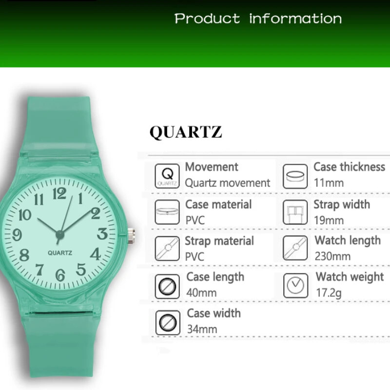 Gyerekóra Gyerek Kvarc karóra Karóra Zselé lányoknak és fiúknak Sport Baba Diák átlátszó Műanyag Montre Femme