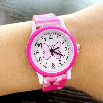 Lovely Girls Watches Butterfly Printing Silicone Candy Jelly Quartz ρολόγια για παιδιά Παιδικά κορίτσια Φοιτητικά Δώρα Ρολόι για πάρτι