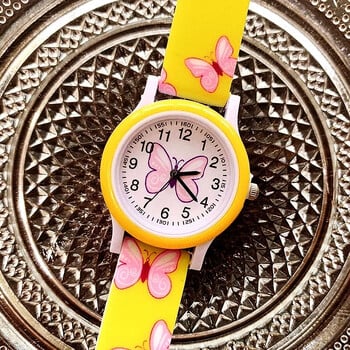 Lovely Girls Watches Butterfly Printing Silicone Candy Jelly Quartz ρολόγια για παιδιά Παιδικά κορίτσια Φοιτητικά Δώρα Ρολόι για πάρτι