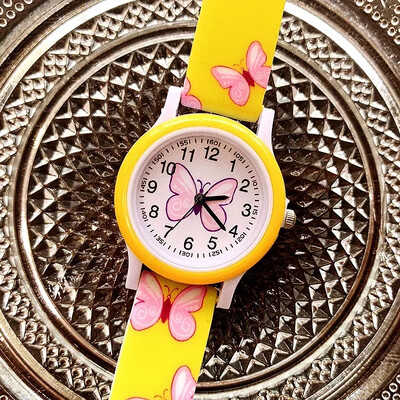 Lovely lányok karórák pillangós nyomatú szilikon cukorka zselé kvarc órák gyerekeknek gyerekeknek lányoknak diáklányoknak ajándékok órával