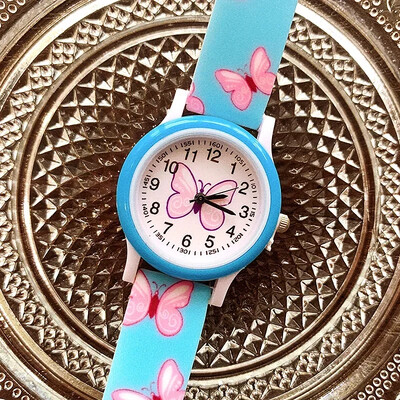 Lovely lányok karórák pillangós nyomatú szilikon cukorka zselé kvarc órák gyerekeknek gyerekeknek lányoknak diáklányoknak ajándékok órával
