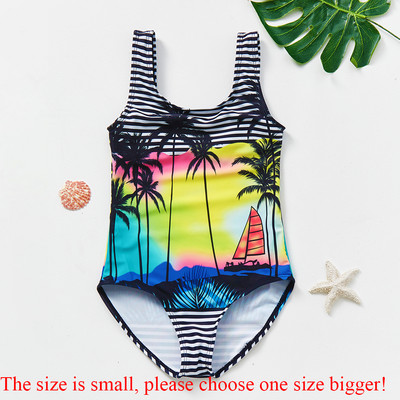 2–11-aastased tüdrukute ujumisriided ühes tükis Tüdrukute Swimsuti Tropical Laste ujumisriided Laste rannarõivad Ujumisriietus