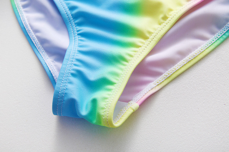 Lányok fürdőruha 3-12 éves tinédzser lányok fürdőruha Rainbow Kids bikini szett Kétrészes gyerek fürdőruha Biquini Infantil