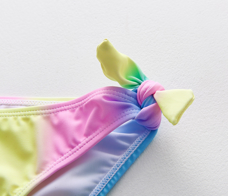 Lányok fürdőruha 3-12 éves tinédzser lányok fürdőruha Rainbow Kids bikini szett Kétrészes gyerek fürdőruha Biquini Infantil