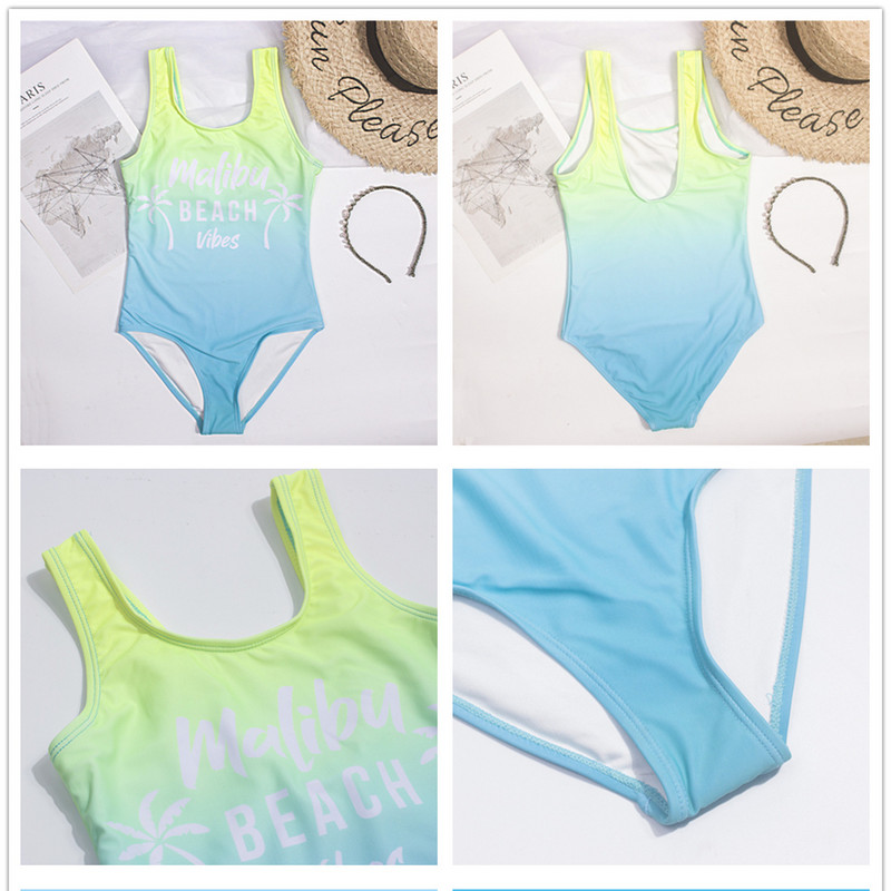 Olcsó, színátmenetes gyermek fürdőruha, fürdőruha, 2024 nyomtatott gyerek fürdőruha, aranyos 3-14 éves Monokini baba fürdőruha A304