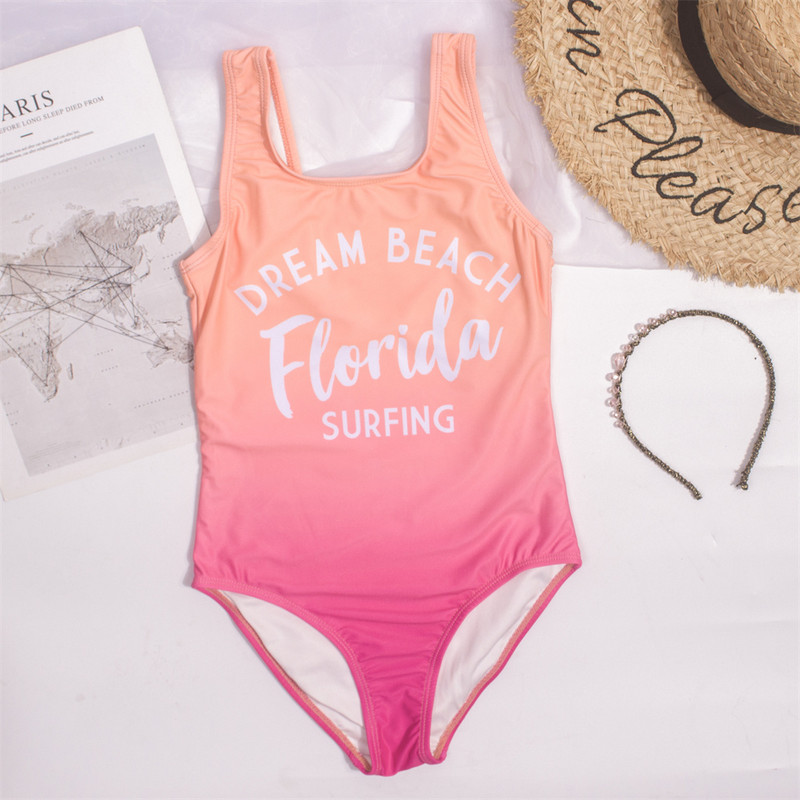 Olcsó, színátmenetes gyermek fürdőruha, fürdőruha, 2024 nyomtatott gyerek fürdőruha, aranyos 3-14 éves Monokini baba fürdőruha A304