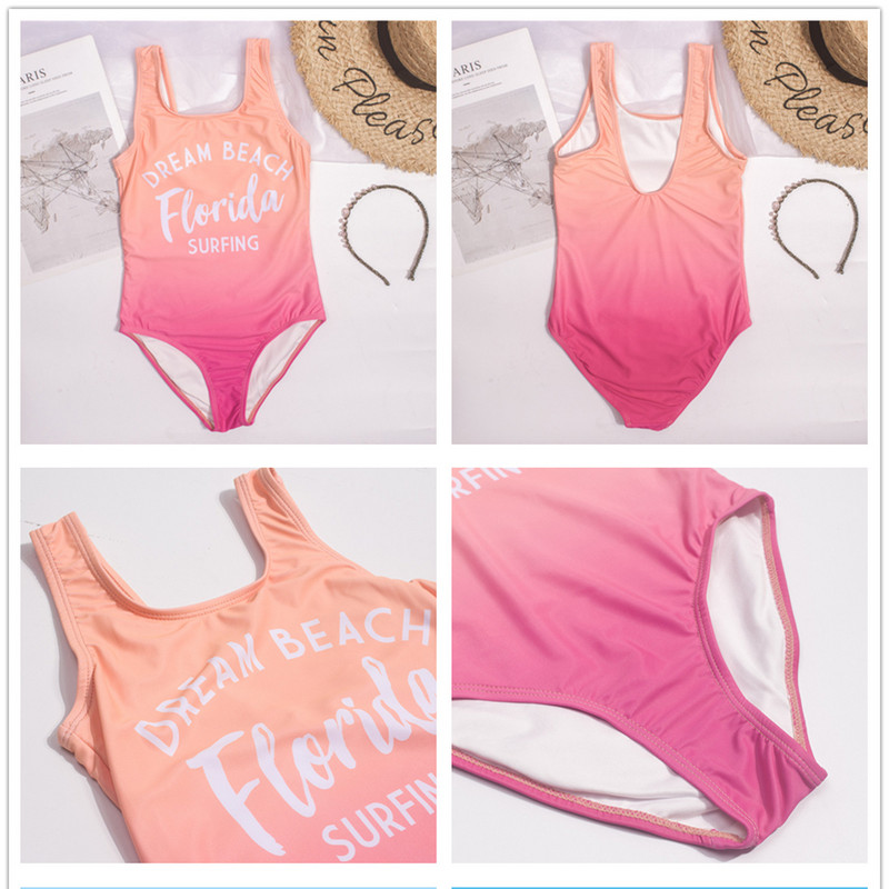 Olcsó, színátmenetes gyermek fürdőruha, fürdőruha, 2024 nyomtatott gyerek fürdőruha, aranyos 3-14 éves Monokini baba fürdőruha A304