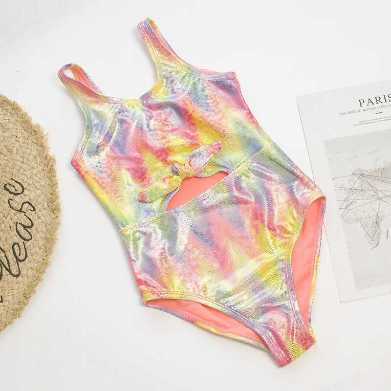 6~14 Έφηβοι Γυαλιστερό μαγιό για κορίτσια Ολόσωμο γυαλιστερό μαγιό για κορίτσια Παιδικά κορίτσια Στολή κολύμβησης Ρούχα παραλίας