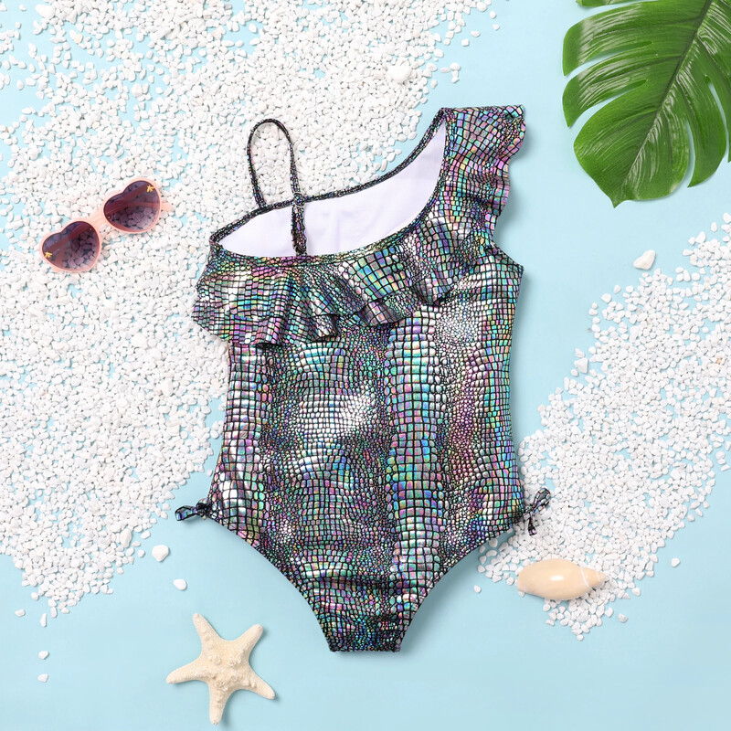 PatPat Kid Girl alkalmi ferde elülső fürdőruha a nyári szezonban, puha és kényelmes, tökéletes kirándulásokhoz