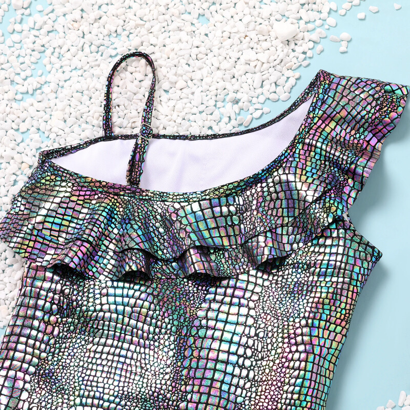 PatPat Kid Girl alkalmi ferde elülső fürdőruha a nyári szezonban, puha és kényelmes, tökéletes kirándulásokhoz