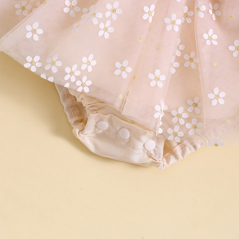 Újszülött csecsemő lányok tüll rózsa ruha légy ujjú 3D pillangós virágos bodyk kombinék fejpánttal babaruha nyár