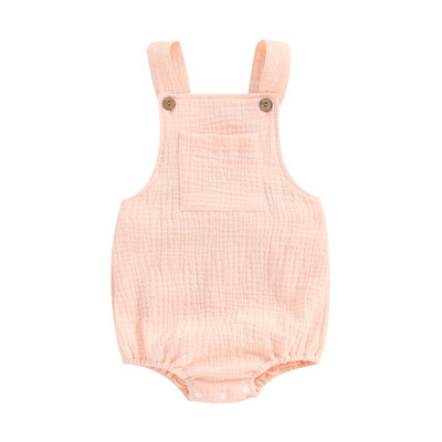ma&baby 0-24M Νεογέννητο Βρέφος Νήπιο Μωρό Αγόρι Κοριτσάκι Καλοκαιρινό μαλακό αμάνικο φόρμα με κουμπί Ρούχα