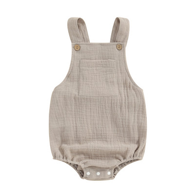 ma&baby 0-24M Νεογέννητο Βρέφος Νήπιο Μωρό Αγόρι Κοριτσάκι Καλοκαιρινό μαλακό αμάνικο φόρμα με κουμπί Ρούχα