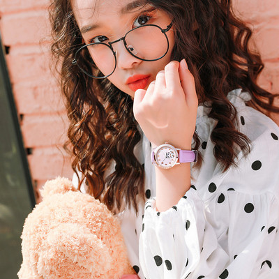 UTHAI BK44 gyermek gyermek diák lány analóg kvarc óra aranyos