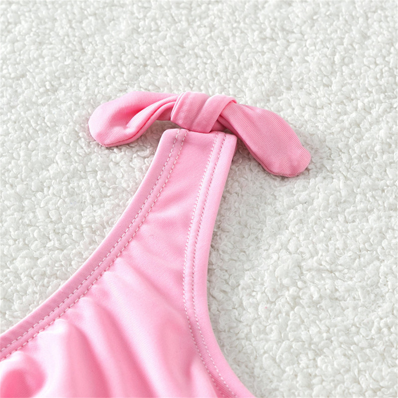 Kisgyermek lányok trikó fürdőruha virágmintás kereszt mellkas fürdőruha csecsemő baba lány fürdőruha szett