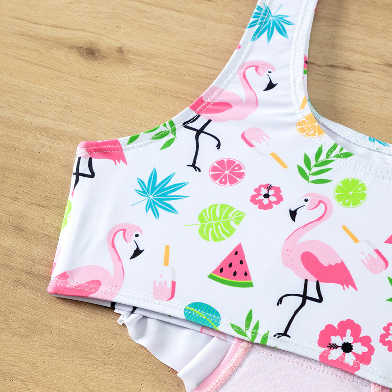 Új nyári lányok rózsaszín fürdőruha gyerekeknek aranyos egyrészes hercegnős fürdőruha 5-15 éves lányoknak