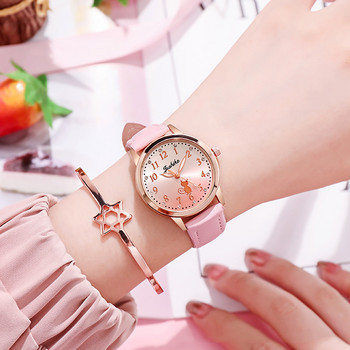 Детски сладък котешки часовник Прости ръчни часовници за момичета с градиент на цвета на кожата, кварцов детски часовник, детски подарък Montre Enfant