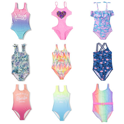 Heart Sequins Beach Wear Nyári Kids Swimwear Fürdőruha 2024 Gyermek Monokini Fürdőruha Lányok Fürdőruha 348