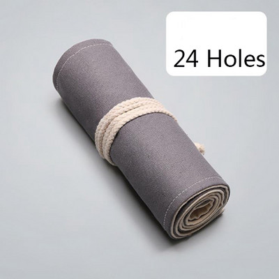 Vászon iskolai tolltartó lányoknak, fiúknak, feltekerhető tolltartó, aranyos kék hullámos tolltartó tolltartó tolltartó írószer tasak 12/24/36 lyukas