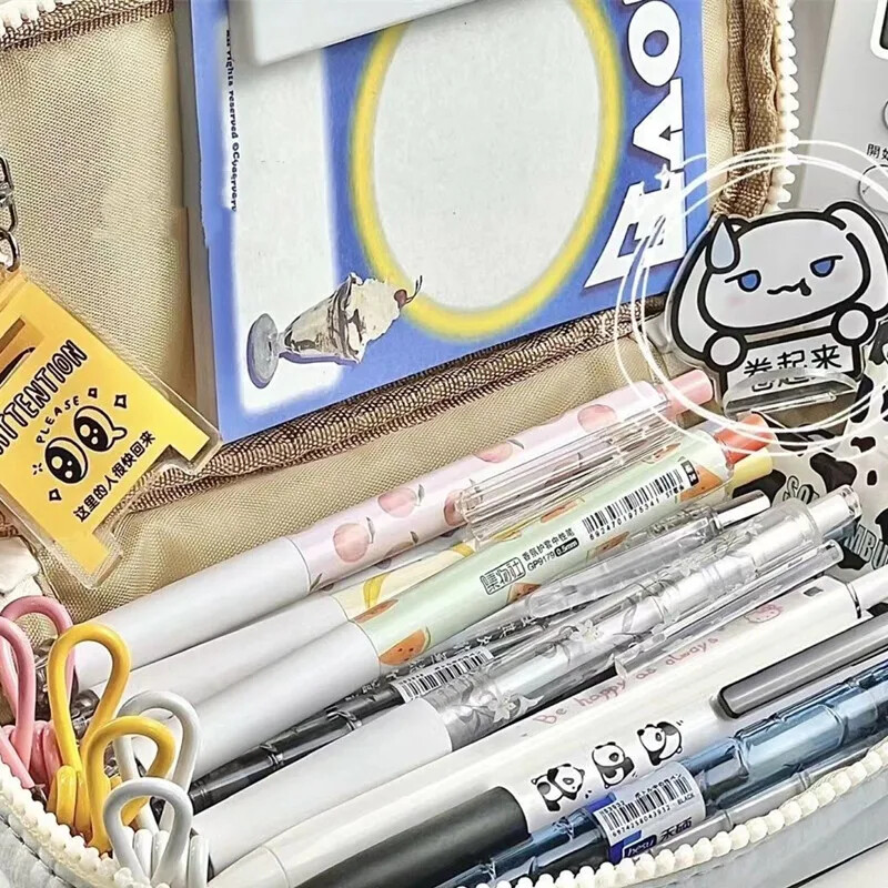 Φερμουάρ καρδιάς υψηλής χωρητικότητας Stationy τσάντα αποθήκευσης Ρετρό μολυβοθήκη Simpliicty Μπλε γκρι Χρώμα Σειρά μολυβιών Μαθητικές προμήθειες