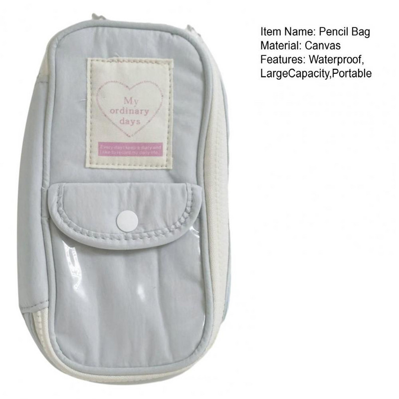 Καμβάς τσάντα μολυβιού Students Μολυβοθήκη Αδιάβροχη τσάντα στυλό καμβά με χωρητικότητα για αγόρια κορίτσια Φορητό μολύβι με φερμουάρ για το σχολείο