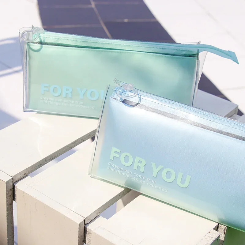 1 darab 2024 új divatos tolltartó Simplicity Gradient Color tolltáska, nagy kapacitású vízálló papíráru tárolótáska diák