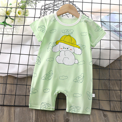 2023-as új babanadrág pamut nyári fiús lányoknak, vékony szárú női rövidujjú gyermek kombiné