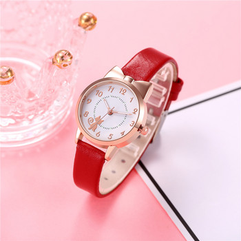Луксозен часовник за жени Сладка анимационна котка Светещи кварцови часовници за момичета Ежедневни модни дамски ръчни часовници Водоустойчиви часовници