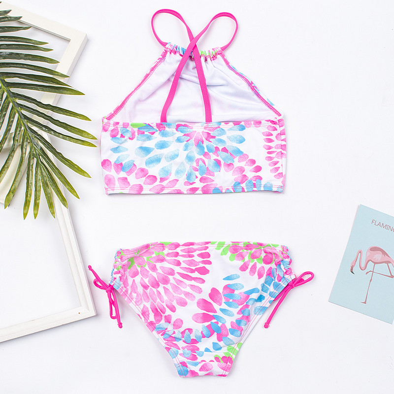 2024 virágmintás lányok gyerek fürdőruha fürdőruha nyári gyermek tinédzser diákok biquini csecsemő gyerek lány bikini szett fürdőruha