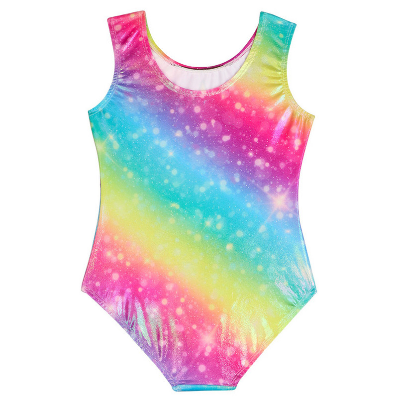 Κορίτσια Παιδικά Μονόκερος Γυμναστική Αθλητικά Ενδύματα Αμάνικα Τάνκ Μπαλέτο Leotard Στολή Σκηνή Κοστούμια χορού Παιδικά ρούχα