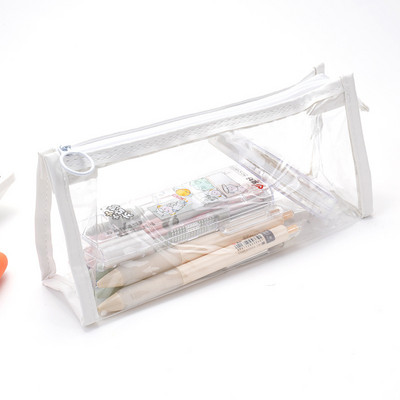 Tolltartók Átlátszó tolltartó jelölőtasak Utazási kozmetikai sminktáska cipzáras piperecikk-szervező diákoknak, felnőtteknek