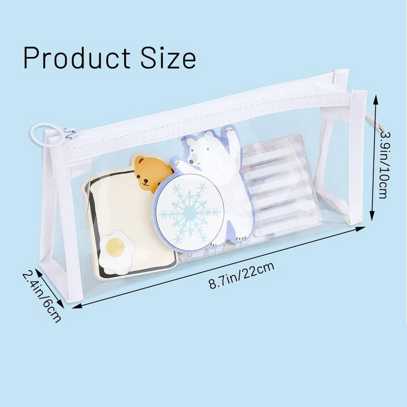 Tolltartók Átlátszó tolltartó jelölőtasak Utazási kozmetikai sminktáska cipzáras piperecikk-szervező diákoknak, felnőtteknek