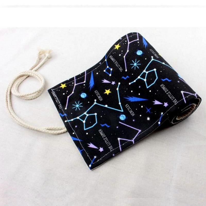 Iskolai tolltartó lányoknak tekercs tasak ceruza doboz csillagkép ceruza toll vázlat ecset toll ceruzatáska eszközök 36 lyuk