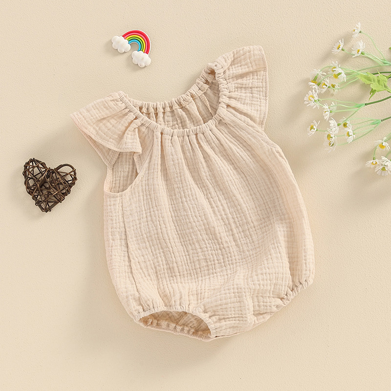 Pudcoco újszülött baba lányok pamut lenvászon ujjatlan váll nélkül tömör csecsemő kombiné nyári ruhák alkalmi napi 0-24h