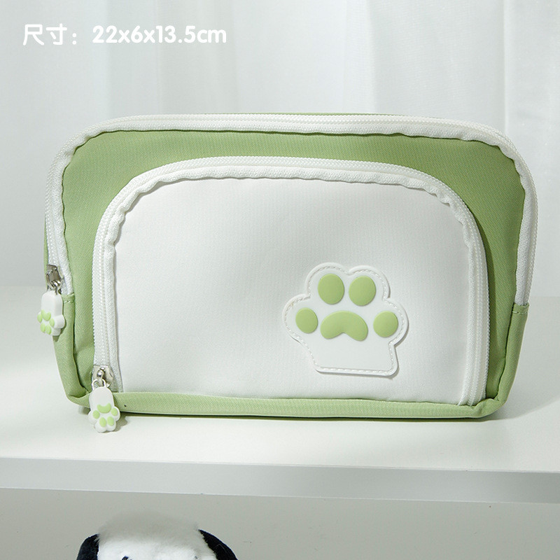 1 részes egyszerű tolltartó gyerekeknek koreai divat Aranyos mancs ceruzatáska nagy kapacitású írószer tárolótáska diákkellékekhez