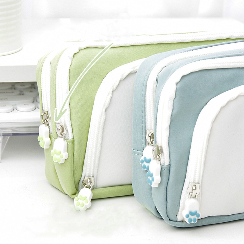 1 részes egyszerű tolltartó gyerekeknek koreai divat Aranyos mancs ceruzatáska nagy kapacitású írószer tárolótáska diákkellékekhez