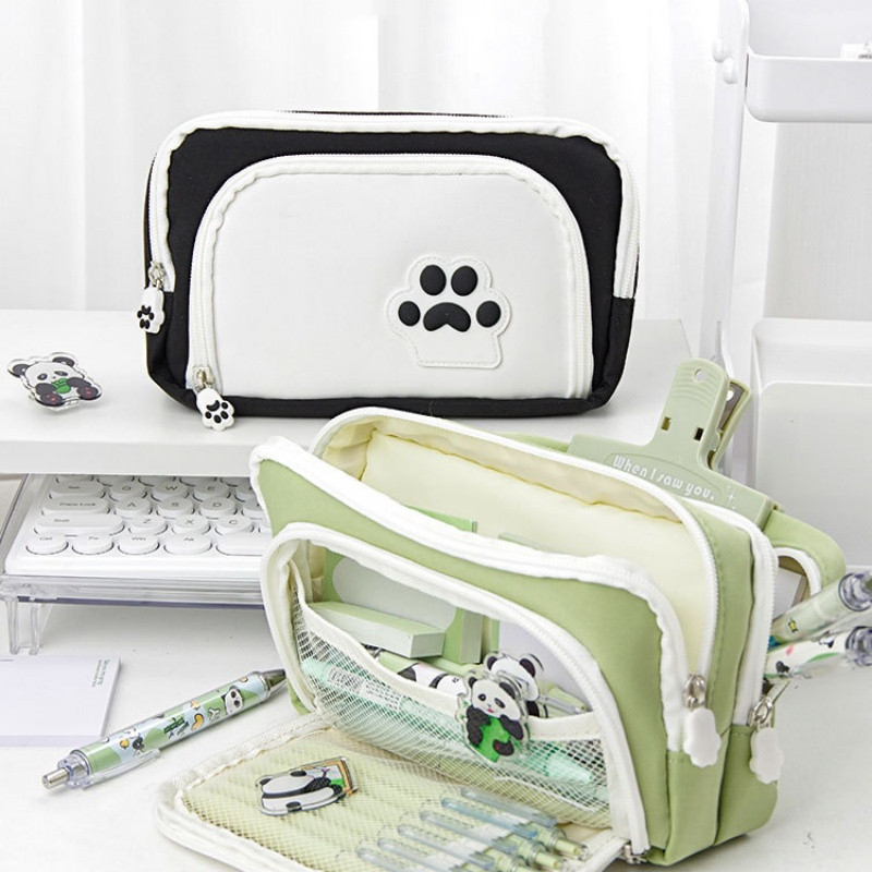 1 részes egyszerű tolltartó gyerekeknek koreai divat Aranyos mancs ceruzatáska nagy kapacitású írószer tárolótáska diákkellékekhez