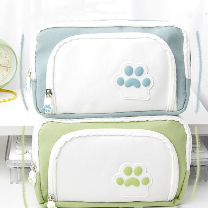 1 részes egyszerű tolltartó gyerekeknek koreai divat Aranyos mancs ceruzatáska nagy kapacitású írószer tárolótáska diákkellékekhez