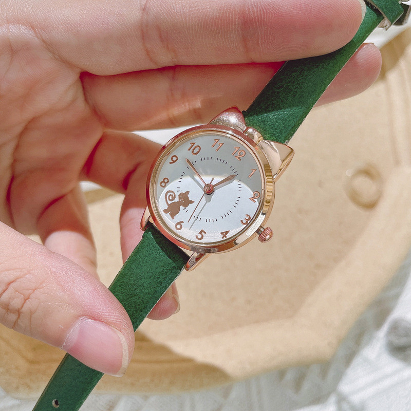 Világító gyerek gyerekóra Digitális kerek számlapú gyerekóra bőrszíjas kvarcórák gyerek lányóra Relogio Montre Reloj