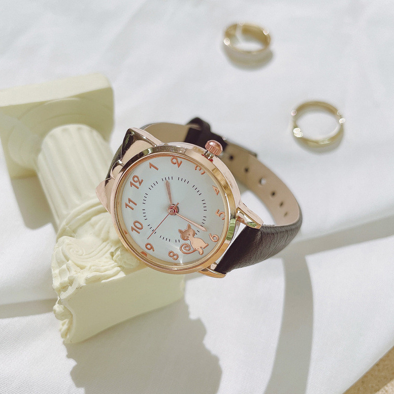 Világító gyerek gyerekóra Digitális kerek számlapú gyerekóra bőrszíjas kvarcórák gyerek lányóra Relogio Montre Reloj